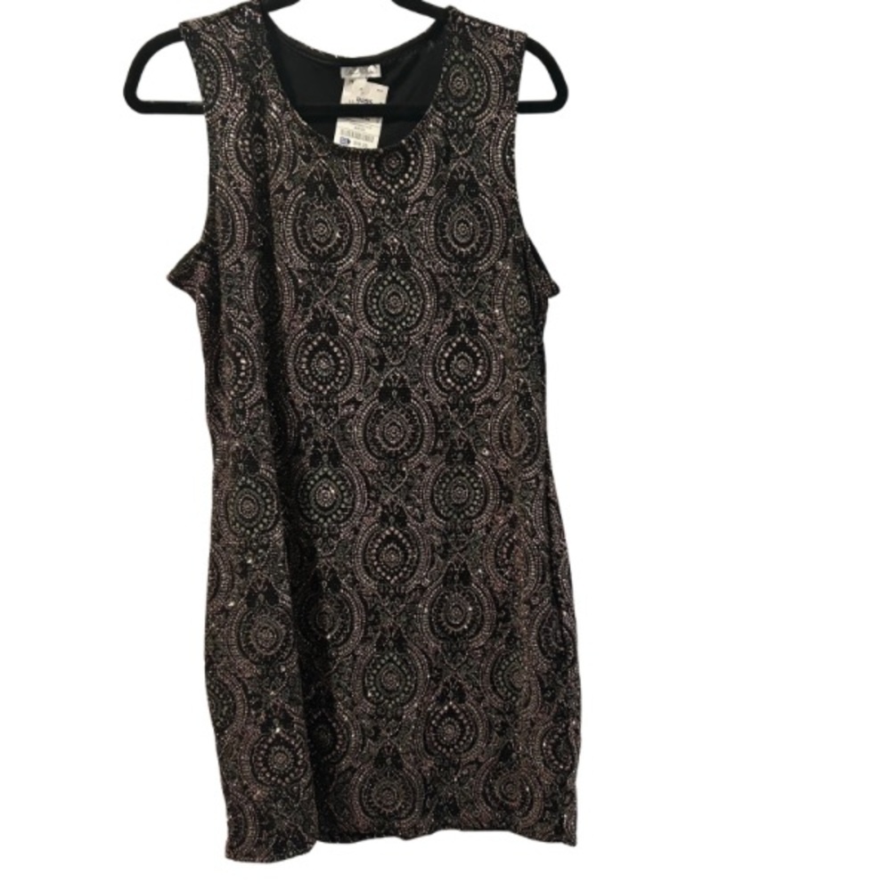 Chic Sleeveles Glitter Patterned Mini Dress